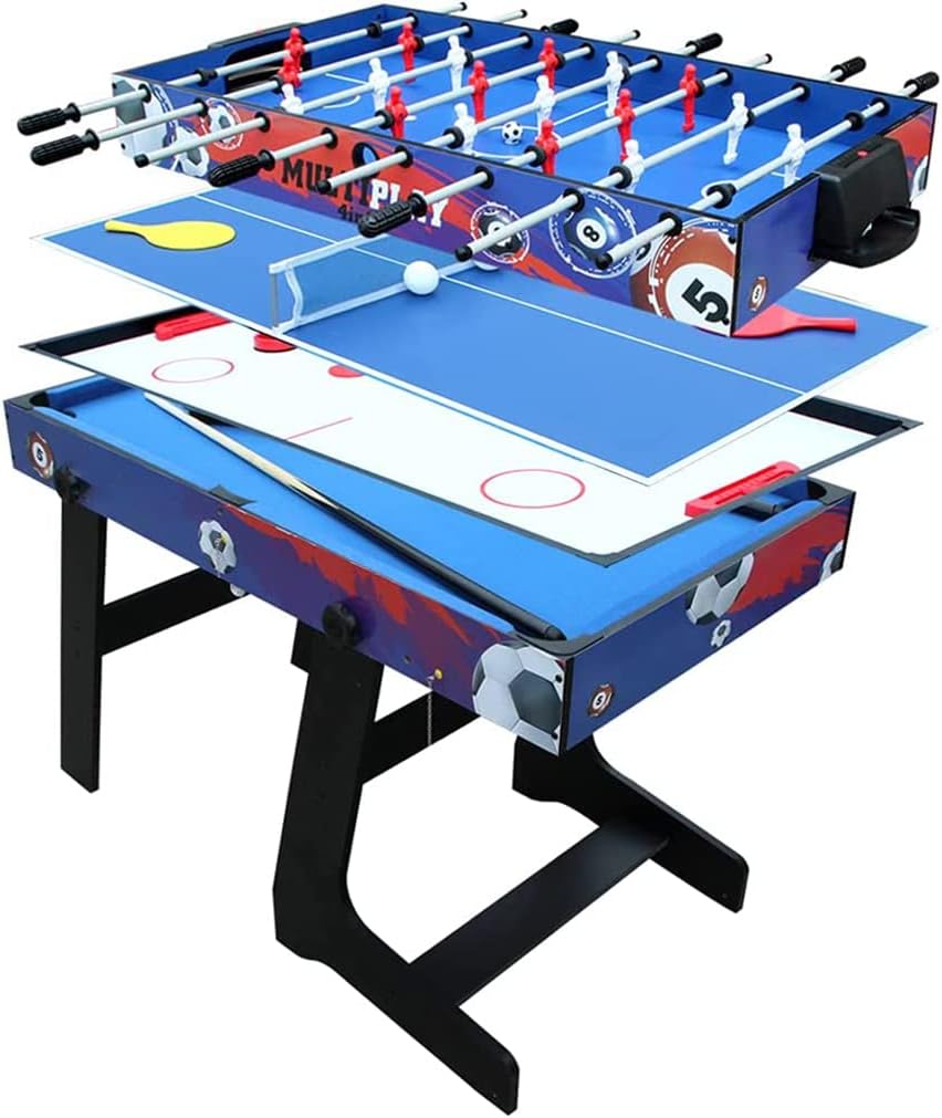 AIPINQI 4-in-1 Multi Game Combination Table Set, 48 Mini Foosball, Ping Pong, Pool Table, Slide Hockey for Game Rooms, Bars, Party, Family Night