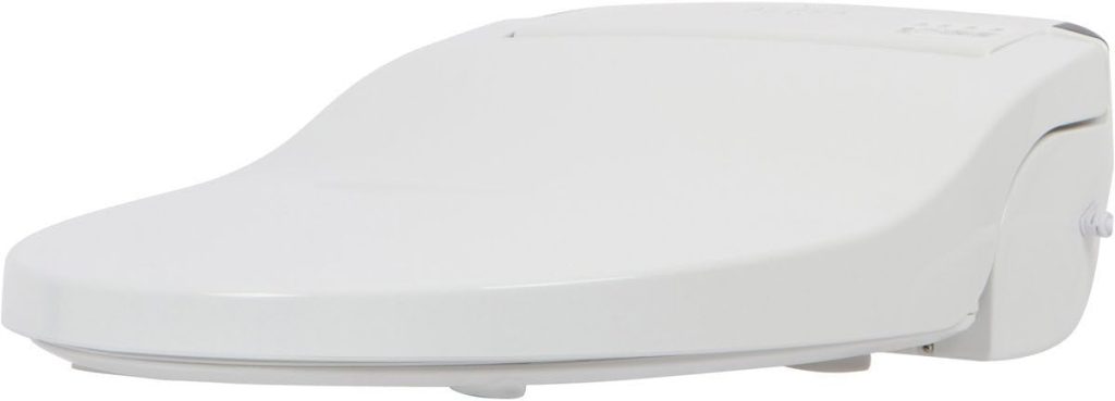 ALPHA BIDET JX Elongated Bidet Toilet Seat, White, Endless Warm Water, Rear and Front Wash, LED Light, Quiet Operation, Wireless Remote, Low Profile Sittable Lid, 3 Year Warranty (Elongated)