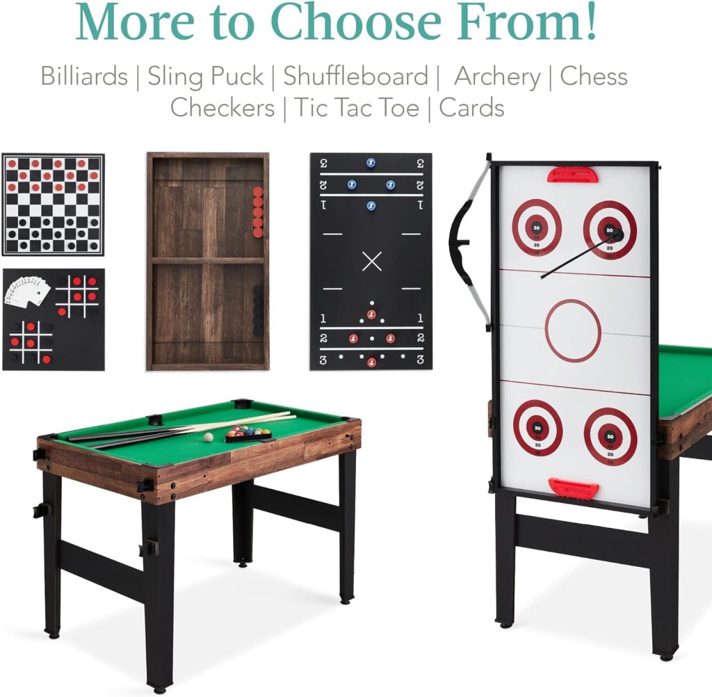 Best Choice Products 13-in-1 Combo Game Table Set for Home, Game Room, Friends  Family w/Ping Pong, Foosball, Basketball, Air Hockey, Archery, Chess, Checkers, Shuffleboard, Bowling