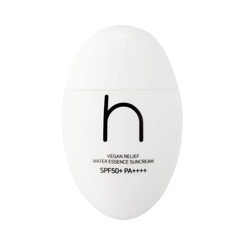 [Hamel] Vegan Relief Water Essence Suncream︱sunscreen, sunblock(SPF50+,PA++++)︱1.69 fl. oz. / 50ml︱Green Tea, CICA(centella asiatica)︱Fragrance Free︱Vegan, Cruelty Free, EWG-Green