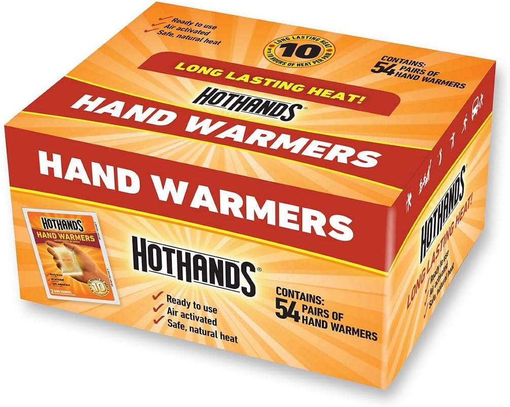 HotHands Hand Warmers - Long Lasting Safe Natural Odorless Air Activated Warmers - 54 Pairs (54 Pairs of Hand Warmers)