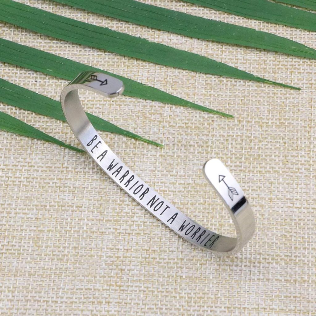 JoycuFF Inspirational Bracelets for Women Hidden Message Mantra Cuff Bangle Stainless Steel Friend Encouragement Gift