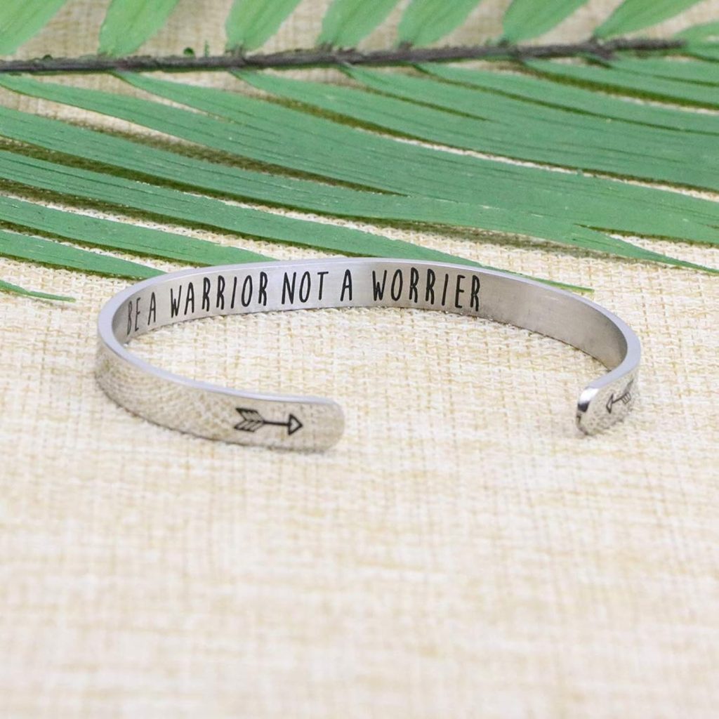 JoycuFF Inspirational Bracelets for Women Hidden Message Mantra Cuff Bangle Stainless Steel Friend Encouragement Gift