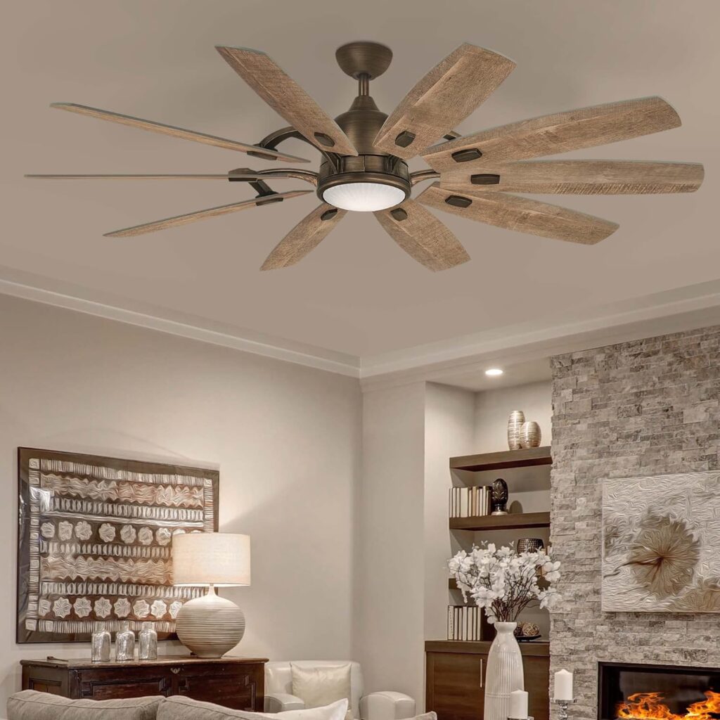 Minka Aire Barn 65 in. LED Indoor Bronze Smart Ceiling Fan with Remote Control, Heirloom Bronze