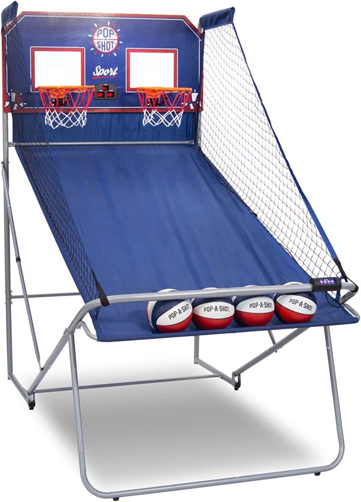 Pop-A-Shot - Dual Shot Sport | Arcade Basketball Fun at Home | Paddle Scoring | 10 Game Modes | 4 Balls | Foldable Storage | for All Players