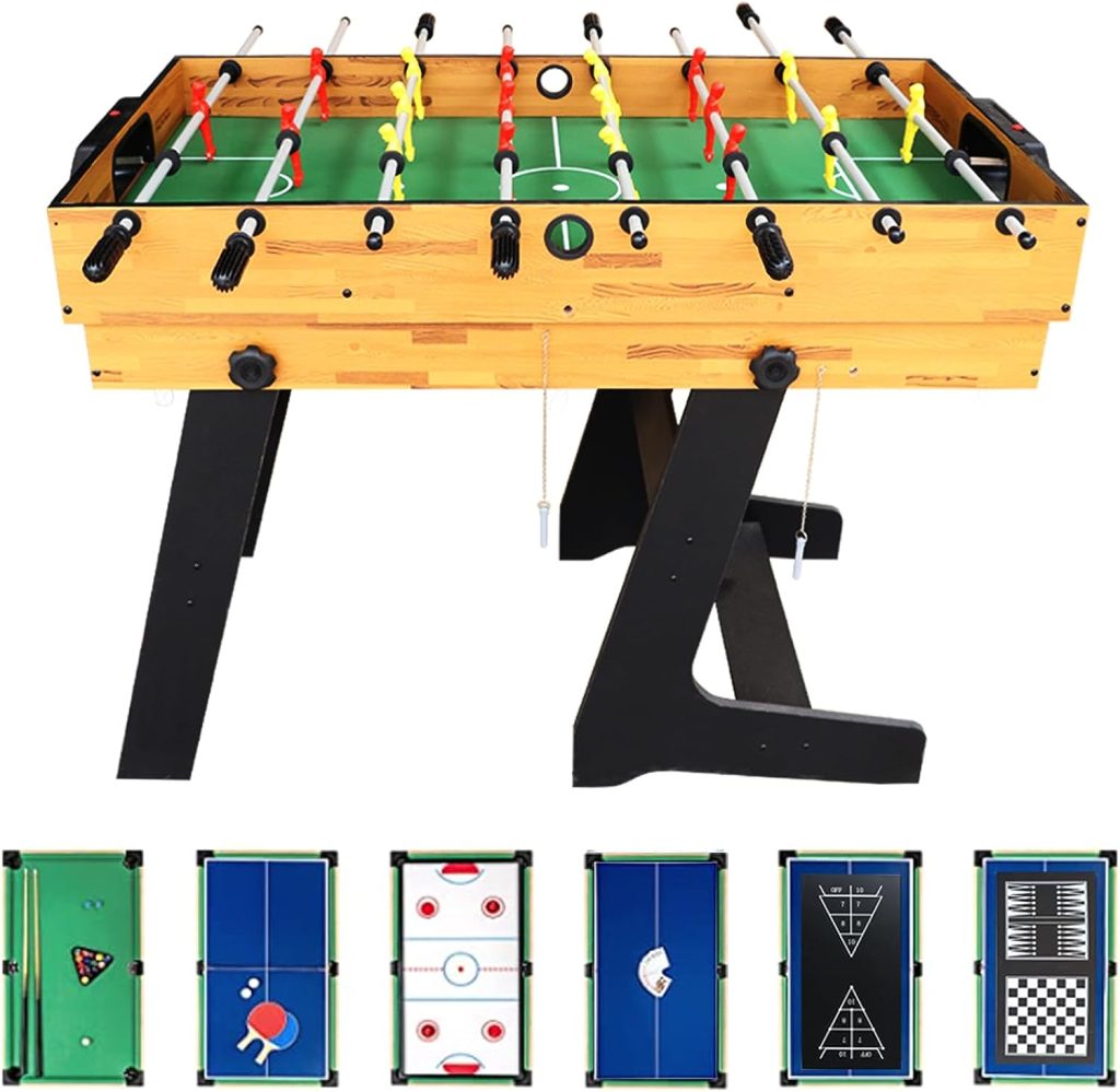 RoamReady Multi Game Table, Combo Game Table w/Pool Table, Ping Pong, Air Hockey for Arcade, Bars, Party, Family Night, Game Room