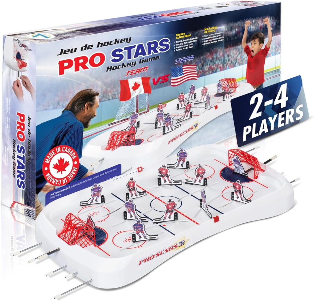 TOP SHELF Pro Stars: Ultimate Table Hockey Game - 28 x 14 Arcade Thrills for Adults  Family - Realistic Bubble Dome Rod Hockey - Official CTHA Tournament Quality - All-in-One Ice Hockey Fun!