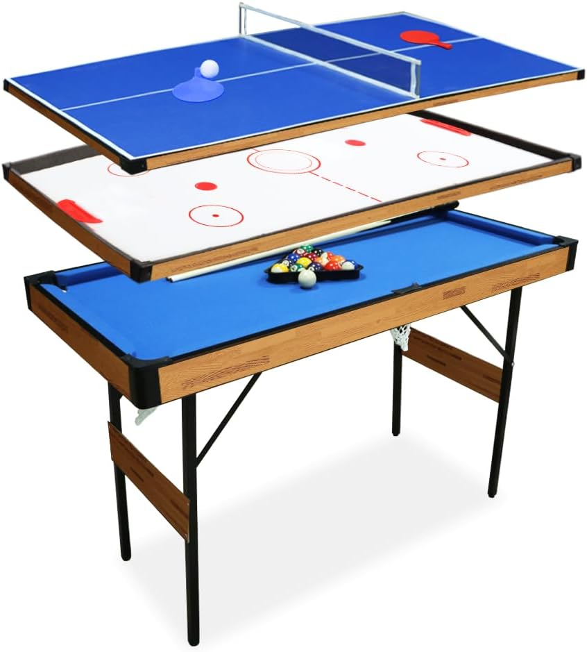 vocheer Folding Billiard Table, 55 Pool Table Space Saving Mini Pool Table for Kids Teenagers and Adults, Quick Assembly