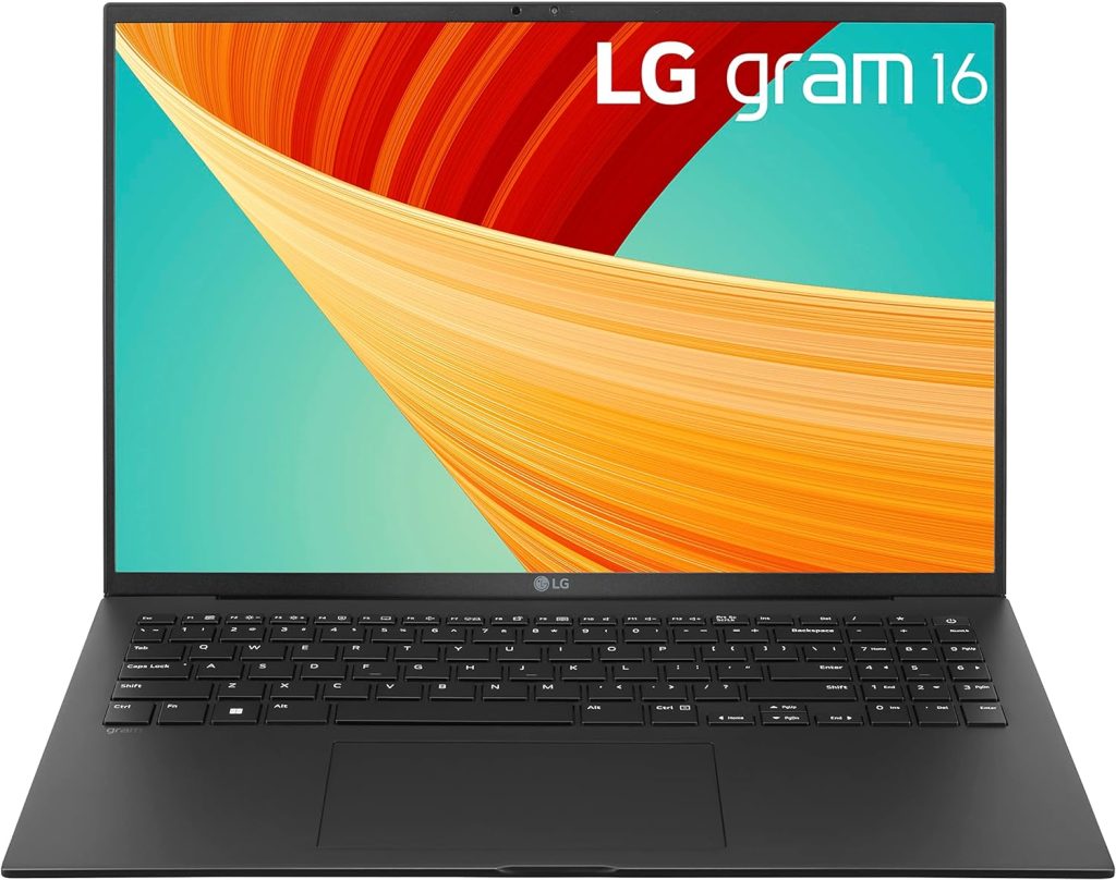 LG gram 16” Lightweight Laptop, Intel 13th Gen Core i7 Evo Platform, Windows 11 Home, 16GB RAM, 512GB SSD, Black