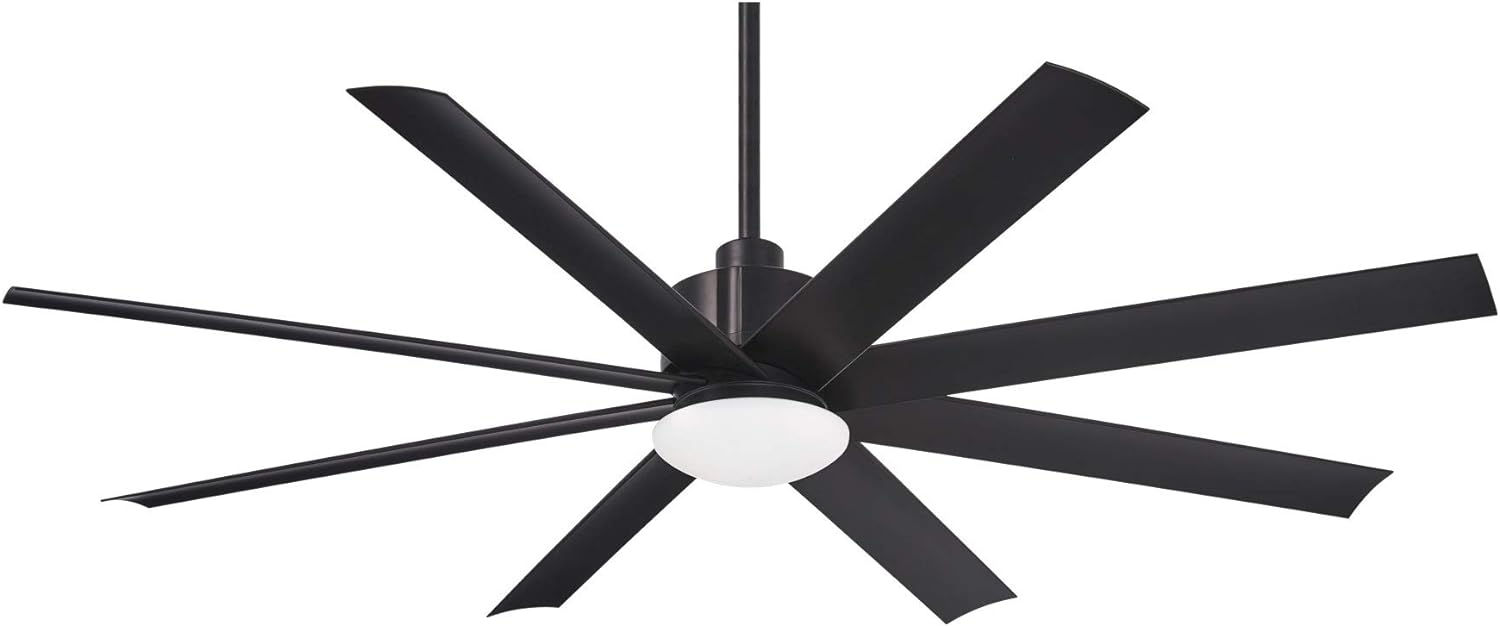 Minka-Aire F888L-CL Slipstream 65 Inch Outdoor Ceiling Fan with Dimmable LED Light and DC Motor in Coal Finish