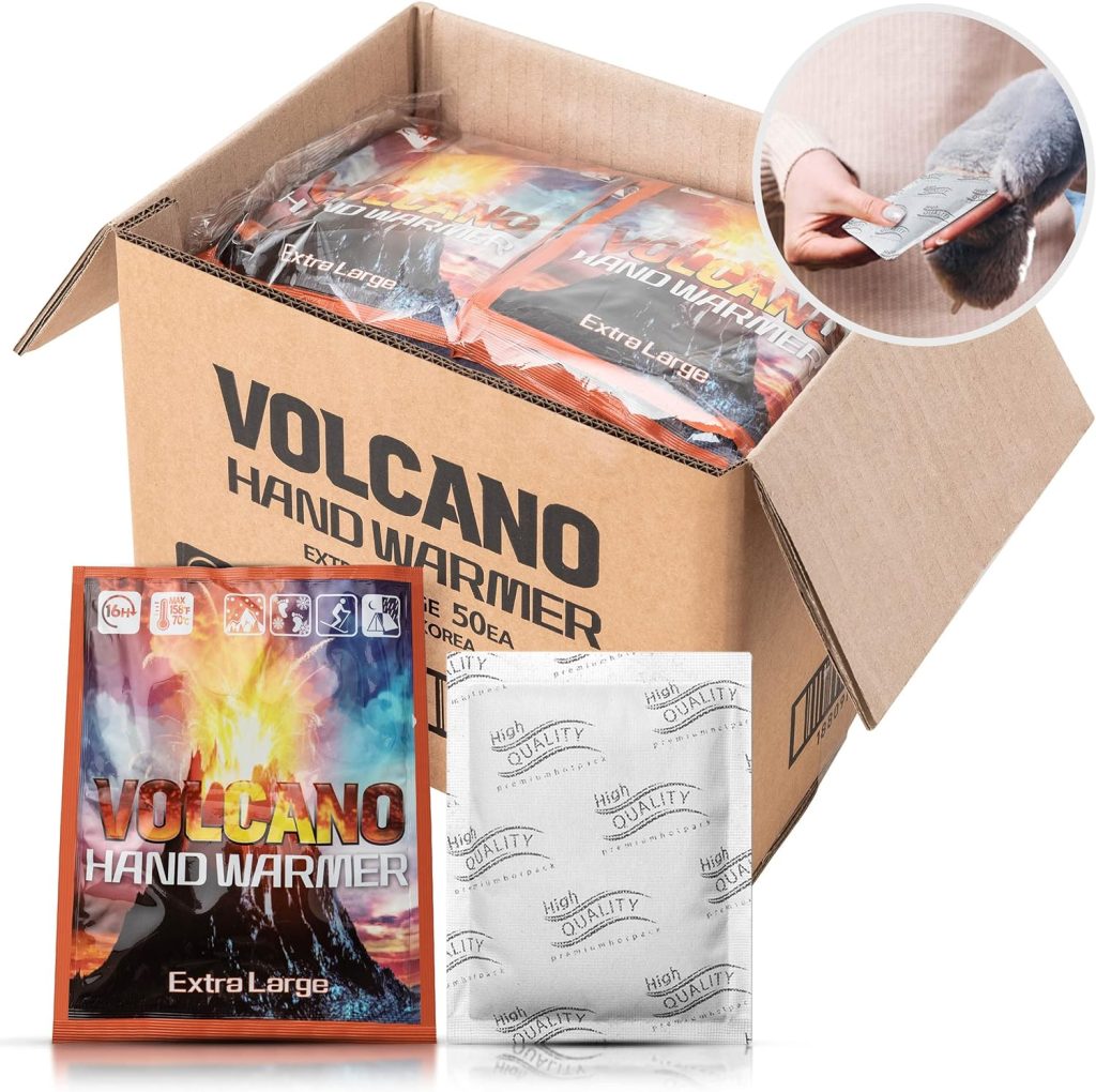 VOLCANO Disposable Hand Warmers - X-Large Economic Bulk - Lasts 16 Long Hours for Use on Hands, Feet and Beyong in Camping, Hiking, Fishing, Hunting, Tailgating, and All Cold Weather Condition