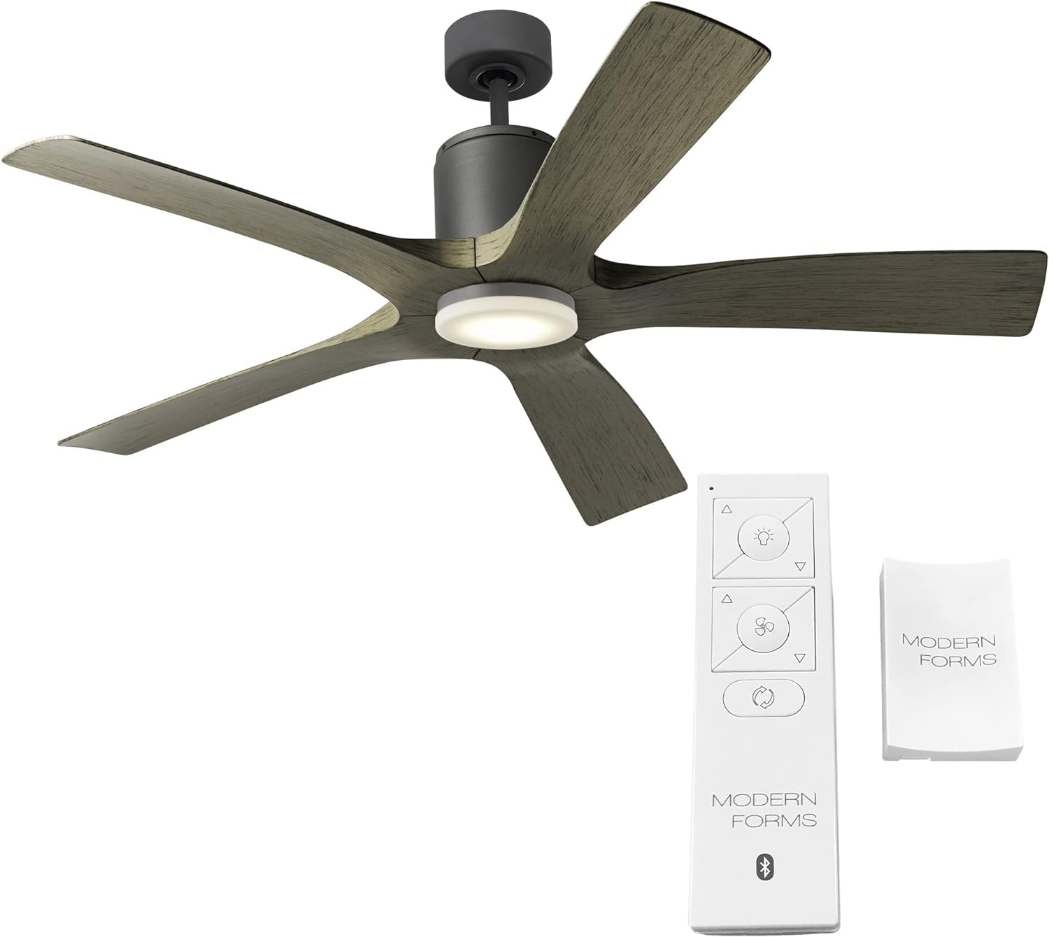 Modern Forms FR-W1811-70-GH/WG Aviator Indoor or Outdoor Smart Home Ceiling Fan with Wall Control, 70in Blade Span, Graphi...